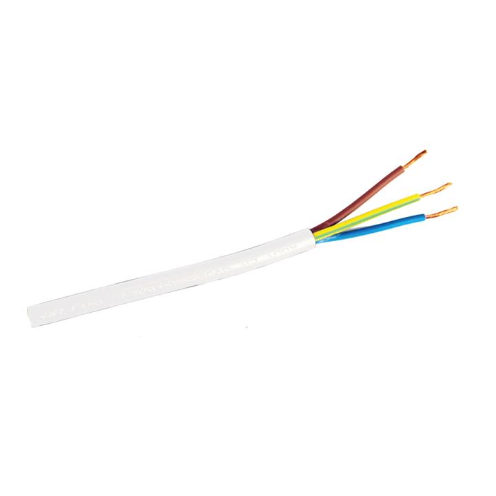Cable White 3-Core Pvc Round Per Metre