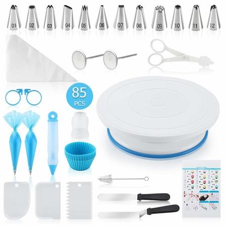 Cake Decorating kit- 85 PCs Cake Decorating Tools with a Non Slip Base Cake Turntable