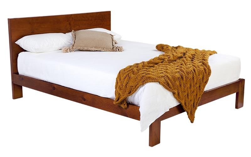 California custom timber bed frame with headboard