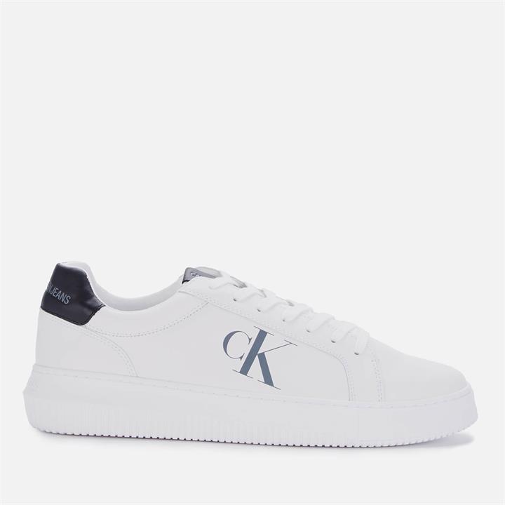 Calvin Klein Jeans Men's Chunky Leather Cupsole Trainers - Bright White - UK 10