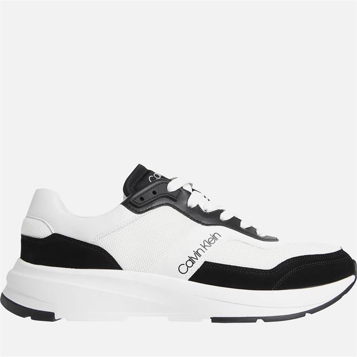 Calvin Klein Men's Low Top Running Style Trainers - White/Black - UK 10