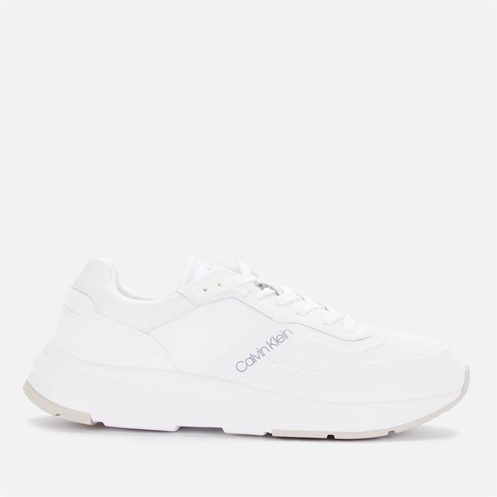 Calvin Klein Men's Low Top Running Style Trainers - White/Sugar Swizzle - UK 9