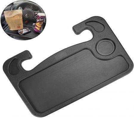 Car Steering Wheel Desk, Travel Car Accessories, Car Stand Trays for Eating, Multipurpose Car Steering Wheel Desk Tray Table(Black)