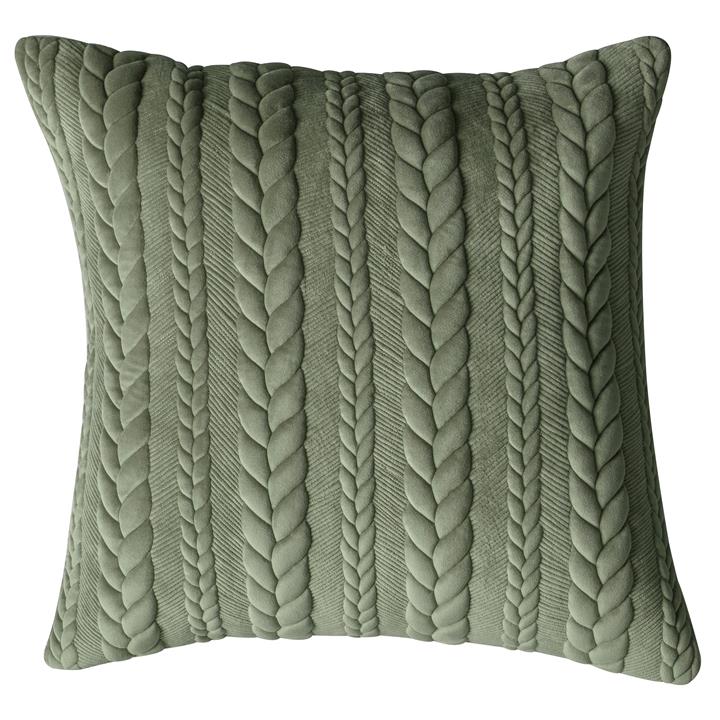 Caresse Embroidered Cushion Sage