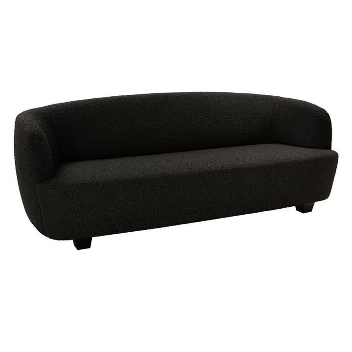 Carey Curved Sofa In Charcoal Boucle
