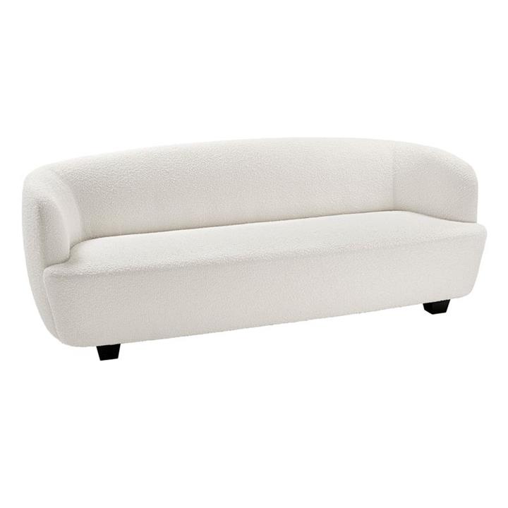 Carey Curved Sofa In Cream Boucle