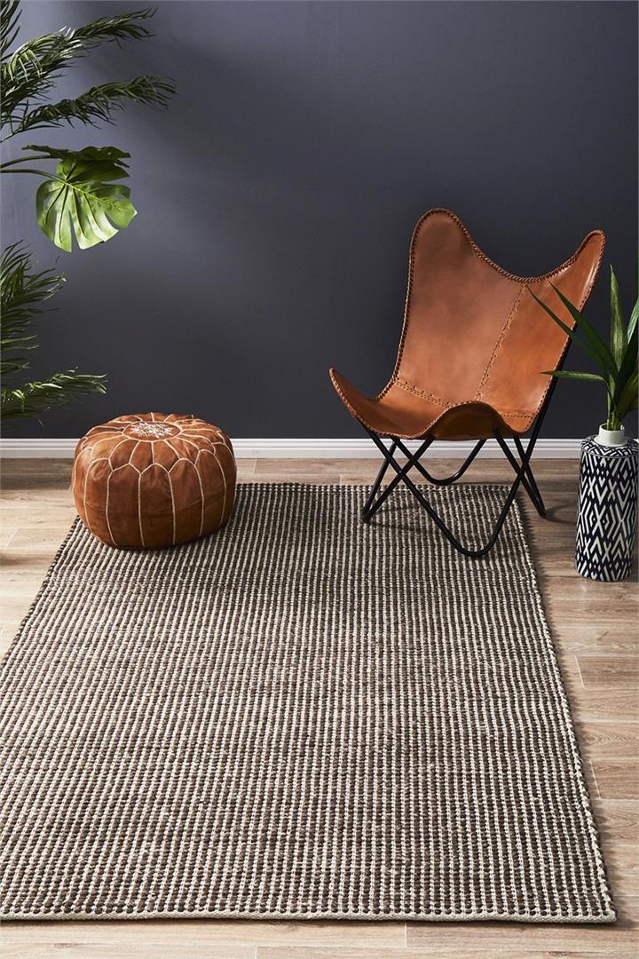 Carlos Felted Wool Rug Brown Natural 320x230cm