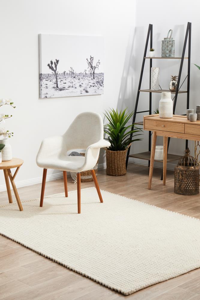 Carlos Felted Wool Rug White Natural 400X300cm