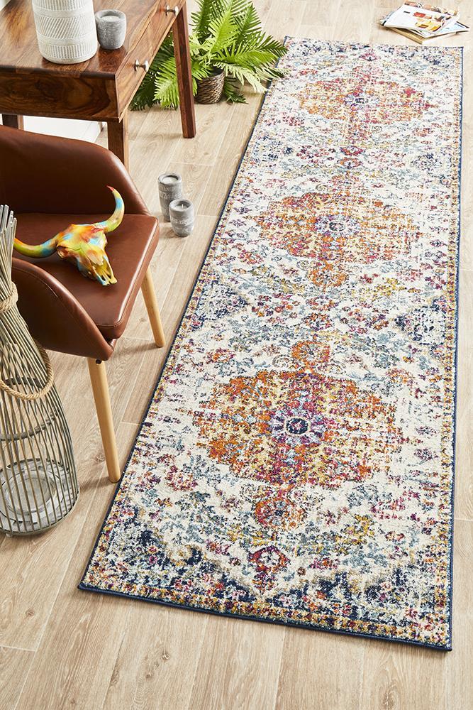 Carnival White Transitional Rug 500x80cm