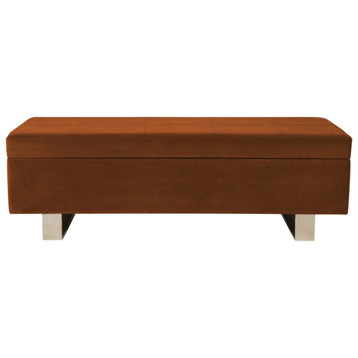 Carrie Storage Bench Ottoman - Caramel Velvet