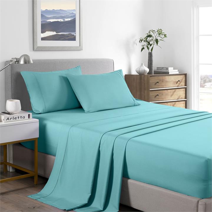 Casa Decor Bamboo Cooling  2000TC Sheet Set - Double - Aqua