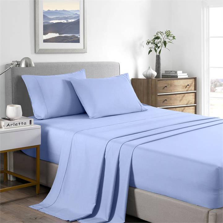 Casa Decor Bamboo Cooling  2000TC Sheet Set -  Single - Light Blue
