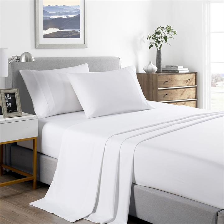Casa Decor Bamboo Cooling  2000TC Sheet Set -  Single - White