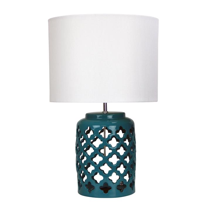 Casbah Teal Ceramic Complete Table Lamp