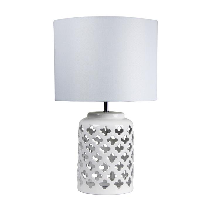 Casbah White Ceramic Complete Table Lamp