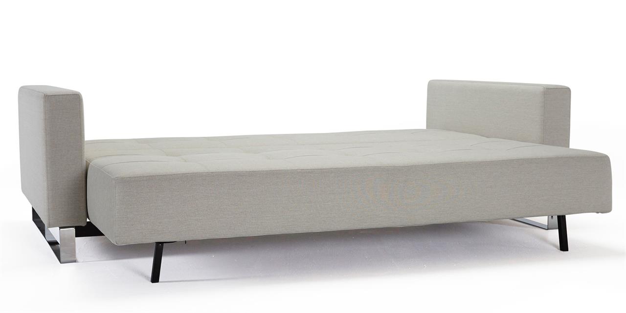 Cassius deluxe queen sofa bed with chrome legs - innovation living