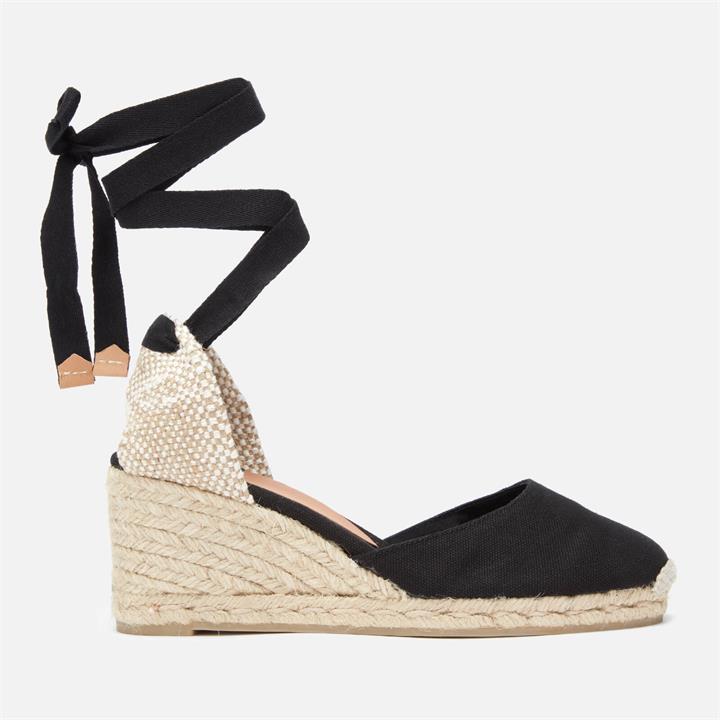 Castañer Women's Carina Espadrille Wedged Sandals - Negro - UK 7.5