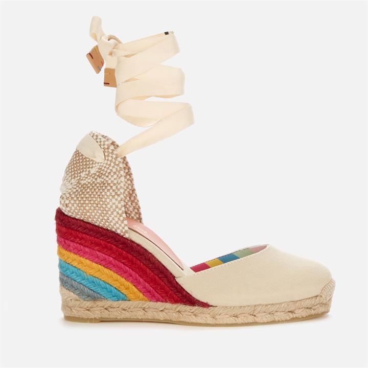 Castañer X PS Paul Smith Women's Carina Heeled Espadrilles - Ivory - UK 6