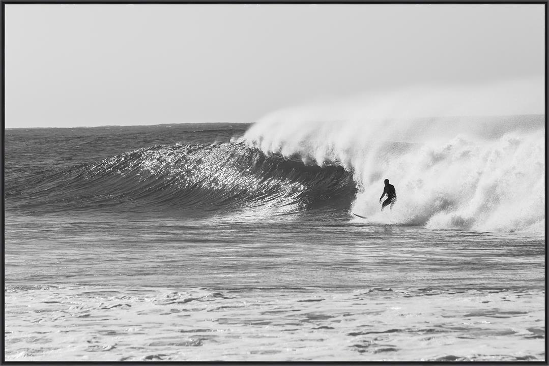 Catching Waves Tempered Glass Print - Black Frame