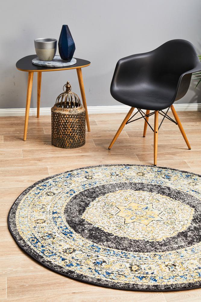 Century 955 Charcoal Round Rug 240X240CM