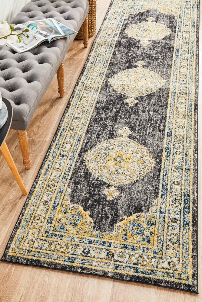 Century 955 Charcoal Runner Rug 300X80CM