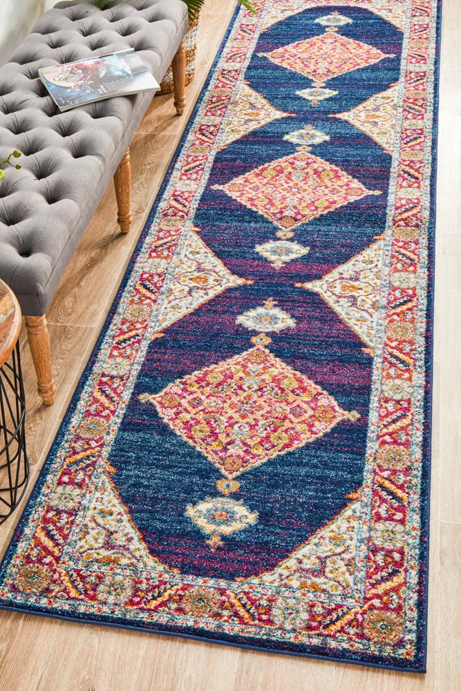 Century 966 Royal Blue Runner Rug 400X80CM