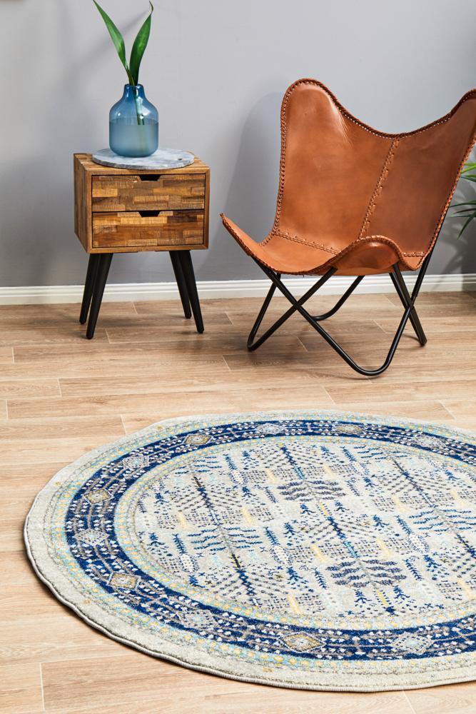 Century 988 Blue Round Rug 200X200CM