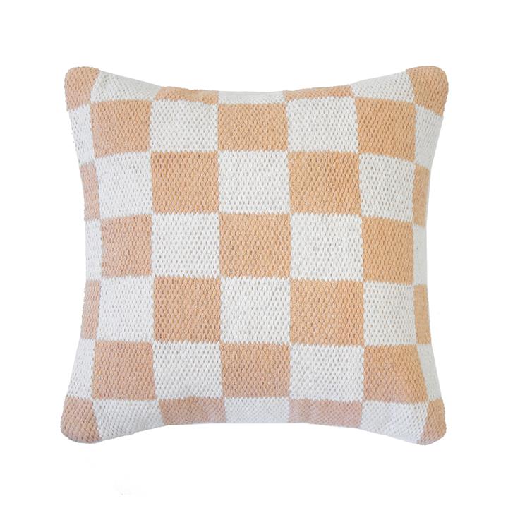 Checker Square Cushion Papaya