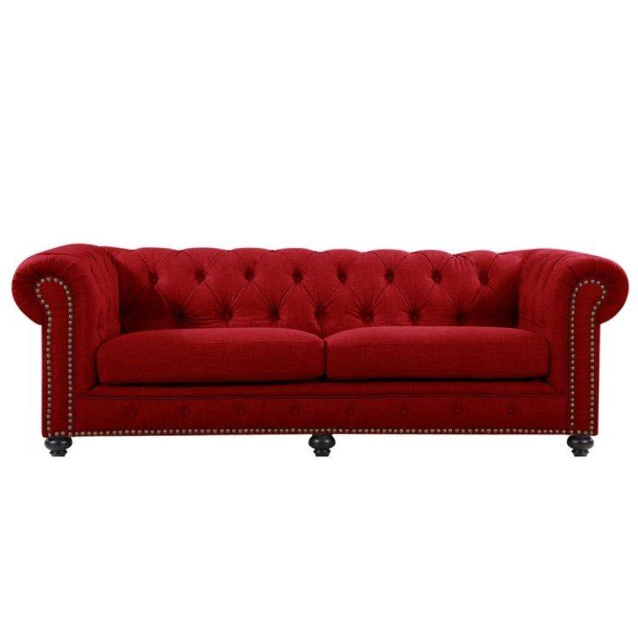 Chesterfield 3 Seater Lounge Velluto Lue Red Velvet