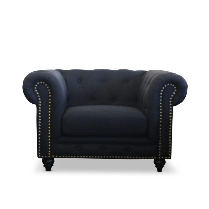 Chesterfield Arm Chair Key West Black 79H