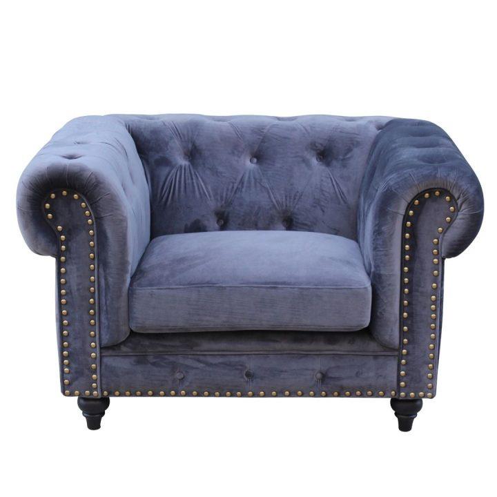 Chesterfield Arm Chair Velluto Lu Purple