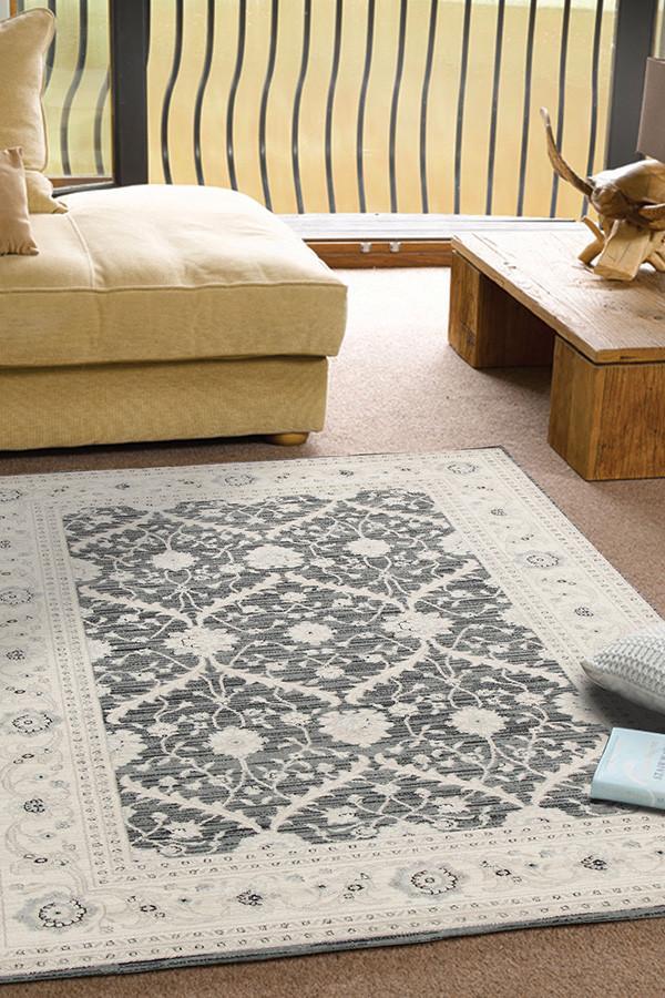 Chobi Design Rug Navy Grey Bone 230x160cm