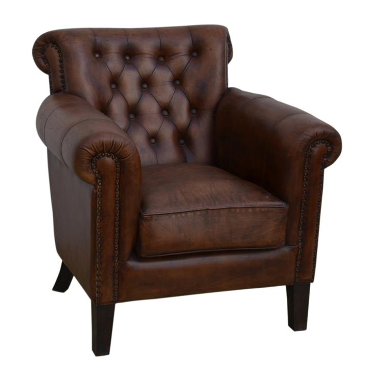 Chocolate Leather Arm Chair