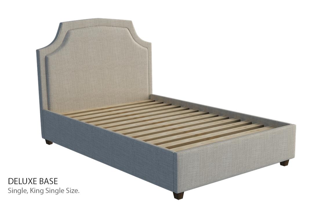 Christopher custom upholstered bed with choice of standard base