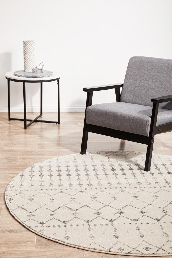 Chrome Elsa Silver Round Rug - 200X200CM
