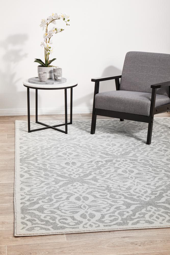 Chrome Lydia Silver Rug - 290X200CM