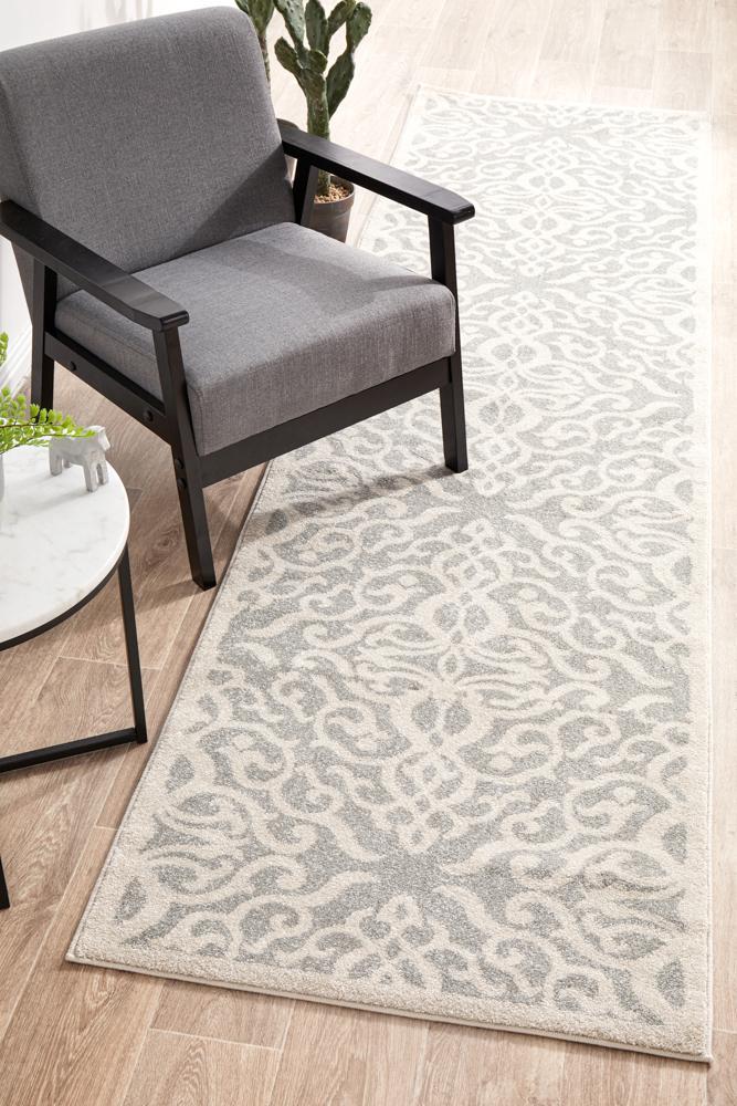 Chrome Lydia Silver Runner Rug - 400X80CM