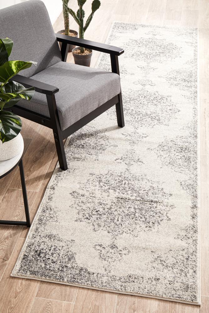 Chrome Rita Silver Runner Rug - 400X80CM