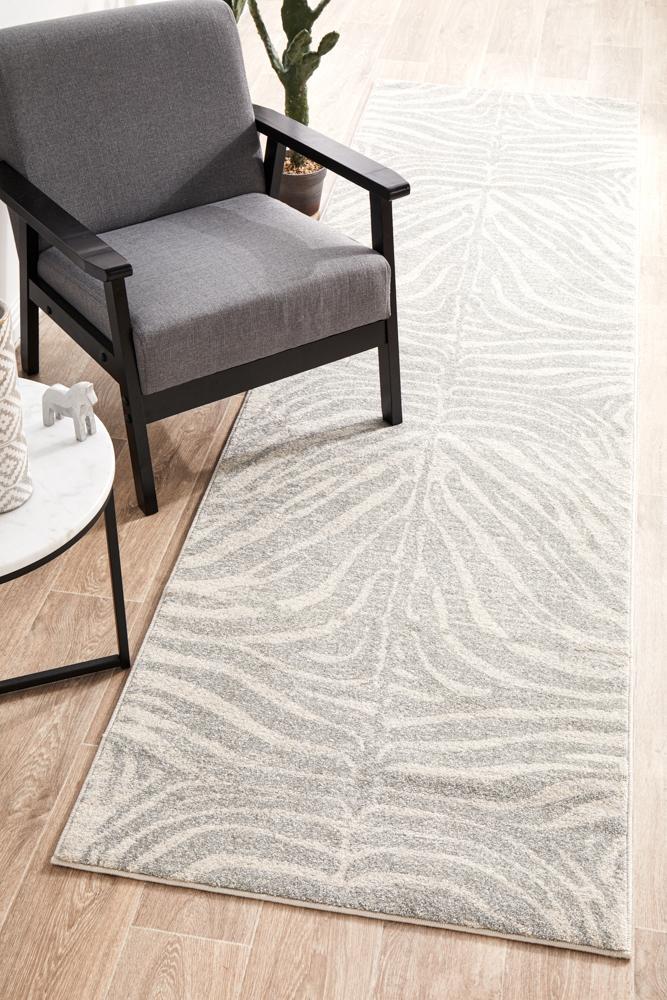 Chrome Savannah Silver Runner Rug - 400X80CM