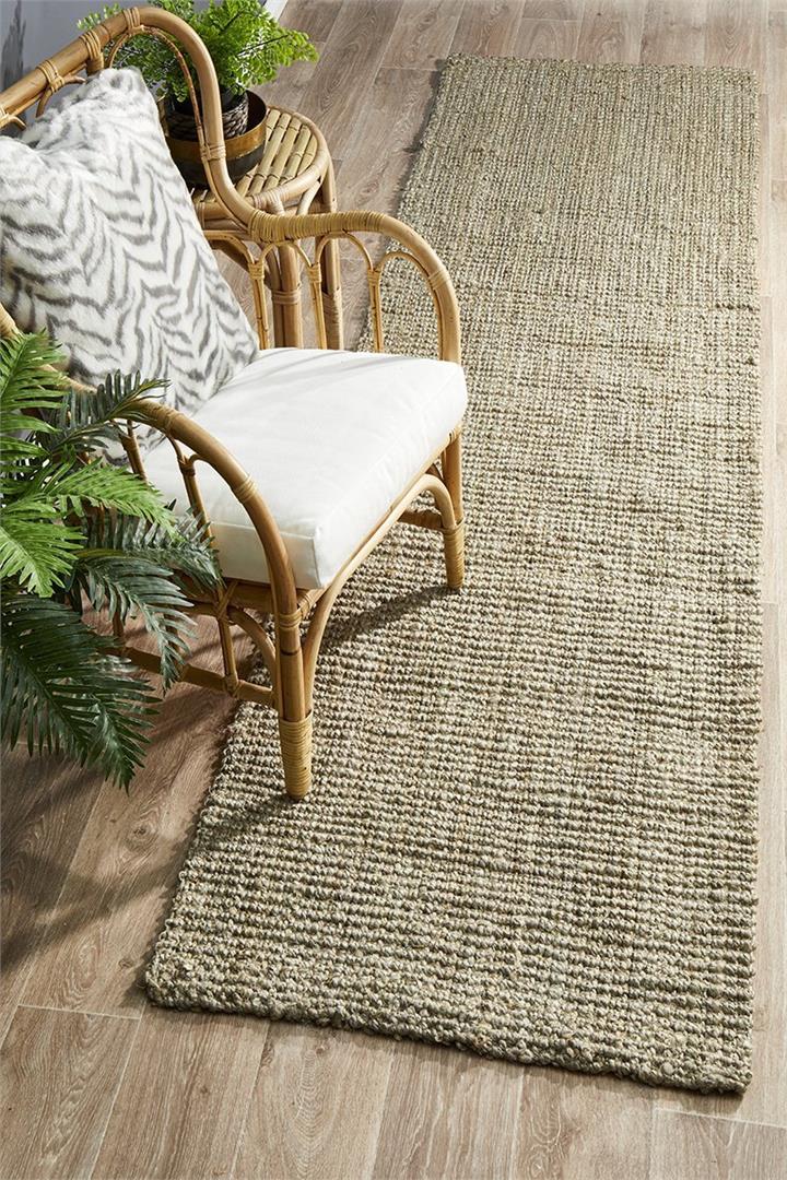 Chunky Natural Fiber Barker Platinum Runner 400x80cm