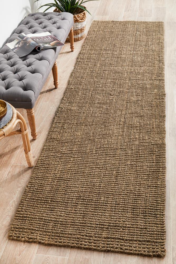 Chunky Natural Fiber Barker Silver Runner 300x80cm