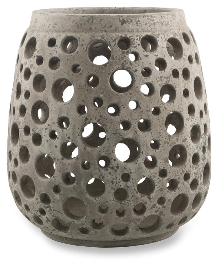Circular Cut, Cement Candle Holder