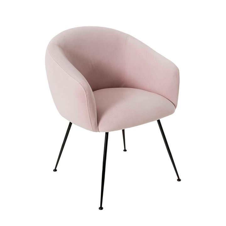 Clarissa Chair In Soft Pink Velvet