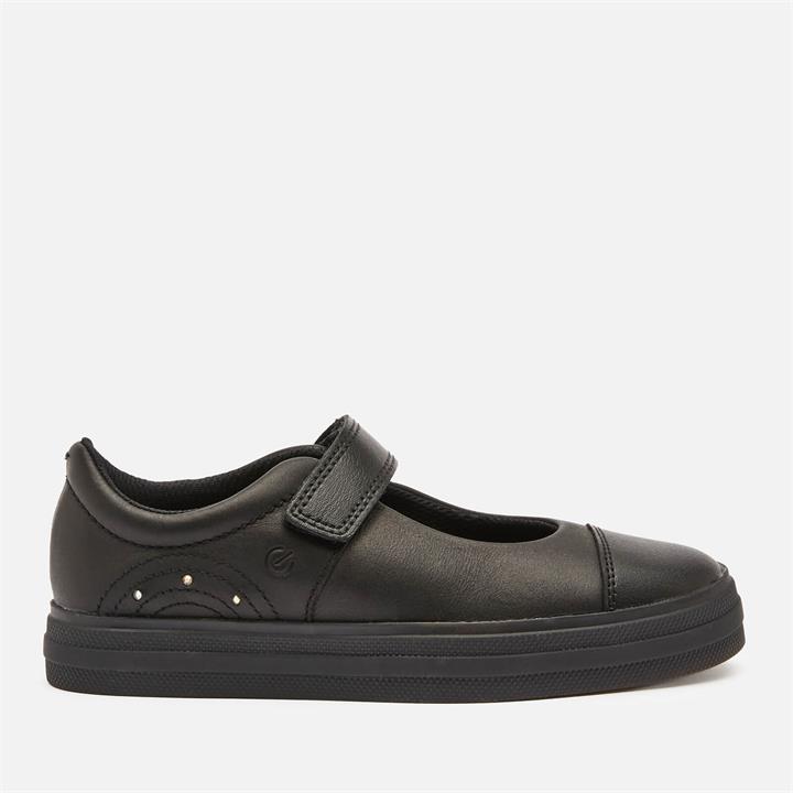 Clarks Flare Shine Kids' School Shoes - Black Leather - UK 2 Kids