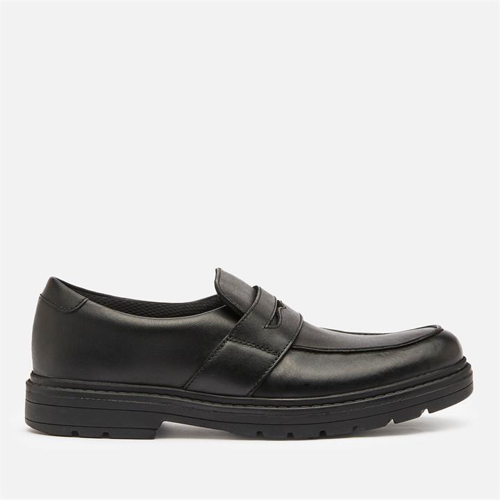 Clarks Loxham Craft Youth School Shoes - Black Leather - UK 4 Kids