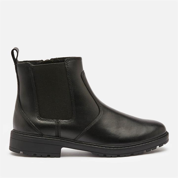 Clarks Loxham High Youth School Boots - Black Leather - UK 3 Kids