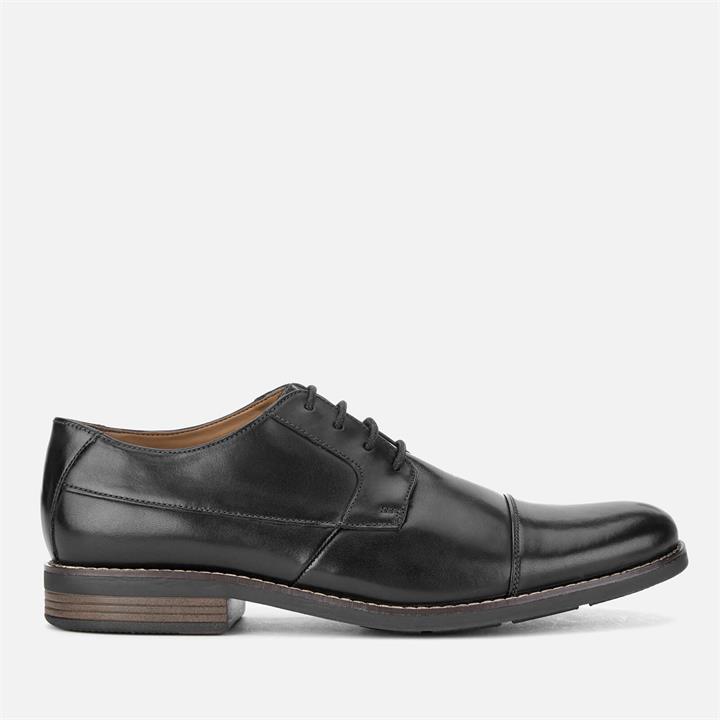 Clarks Men's Becken Cap Leather Derby Shoes - Black - UK 10