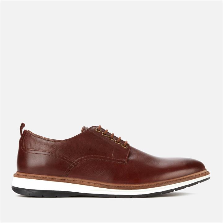 Clarks Men's Chantry Walk Leather Derby Shoes - Dark Tan - UK 7