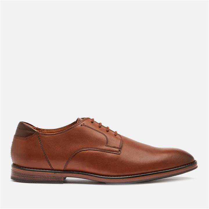 Clarks Men's Citistride Walk Leather Derby Shoes - Dark Tan - UK 7
