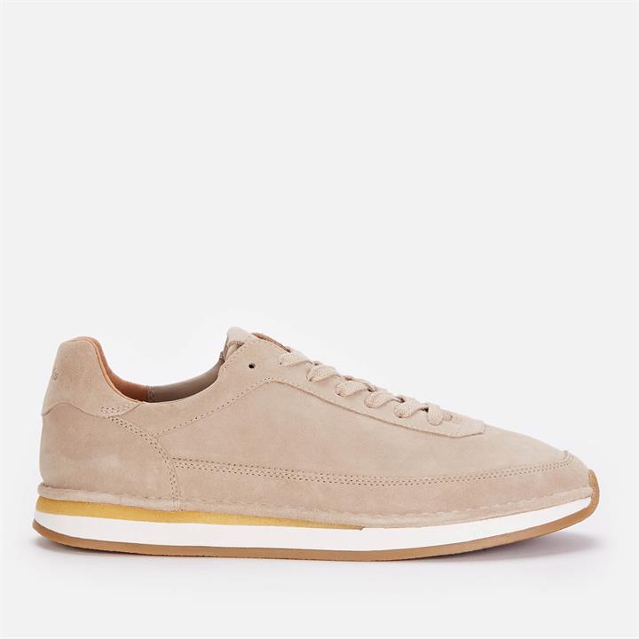 Clarks Men's Craft Run Lace Suede Trainers - Sand - UK 8